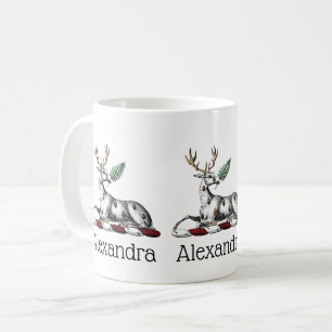 Caneca De Café Deer Stag com Fern Heraldic Crest Emblem