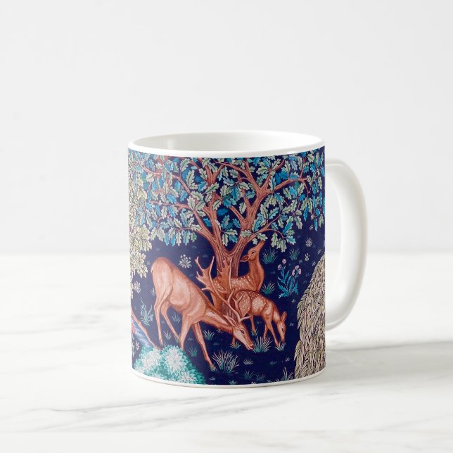 Caneca De Café Deers in the Forest, William Morris (Frente Esquerda)