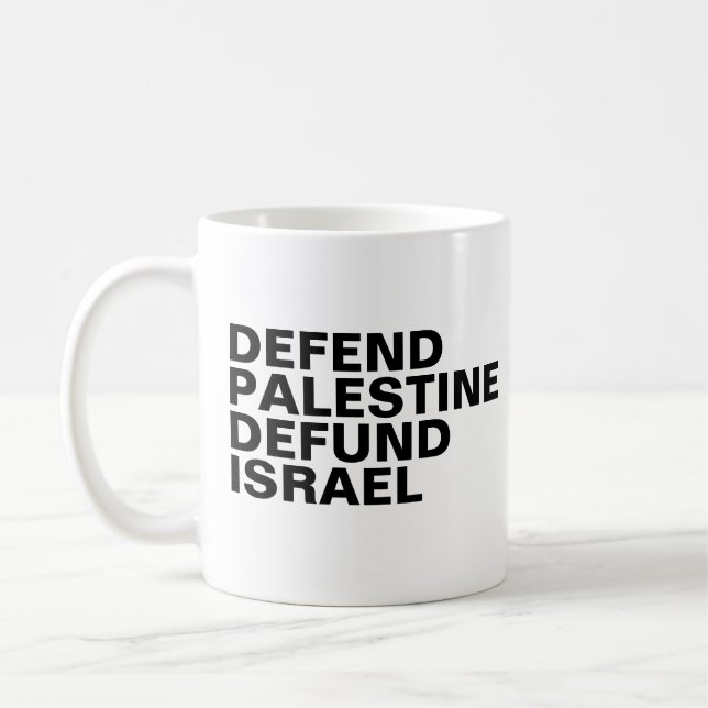 Caneca De Café Defenda a Palestina desfinancie Israel - Anti Isra (Esquerda)