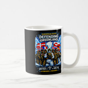 Caneca De Café Defesa da OTAN Europeia na Groenlândia Anti Trump