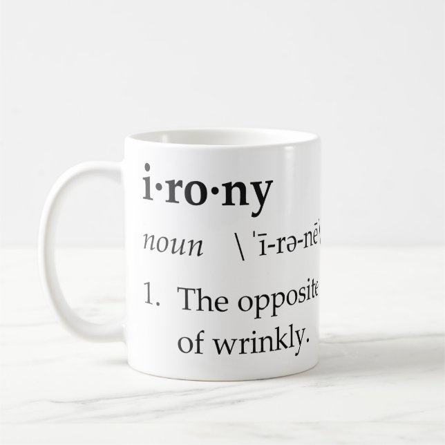 Caneca De Café Definição da ironia o oposto de Wrinkly (Esquerda)