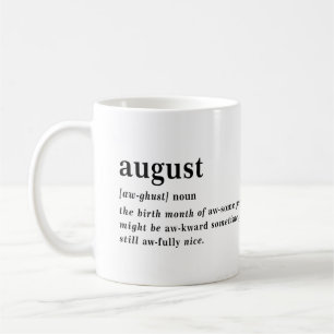 Caneca De Café Definição de Agosto Aniversário