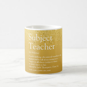 Caneca De Café Definição de Apreciação ao Professor em Dourado Br