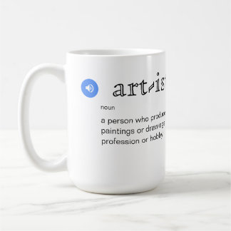 Caneca De Café Definição de Artista Divertido com Personalização