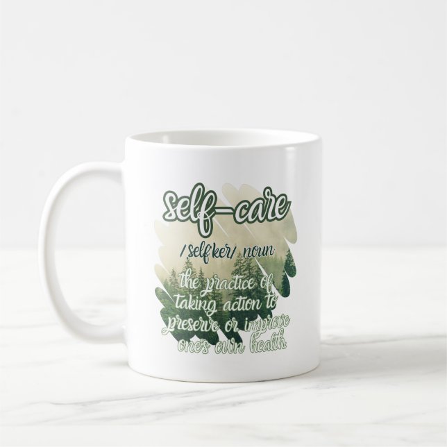 Caneca De Café Definição de autoatendimento, estética, verde se a (Esquerda)
