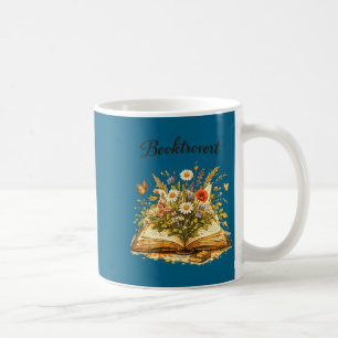 Caneca De Café definição de Booktrovert design floral de livro vi