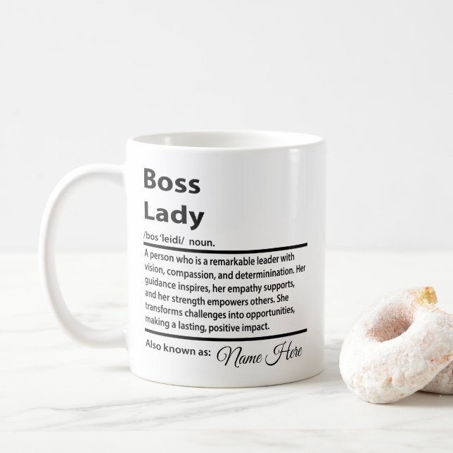 Caneca De Café Definição de Chefe Senhora Personalizada (Com Donut)