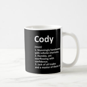 Caneca De Café Definição de Cody Nome Personalizado Piada de Aniv