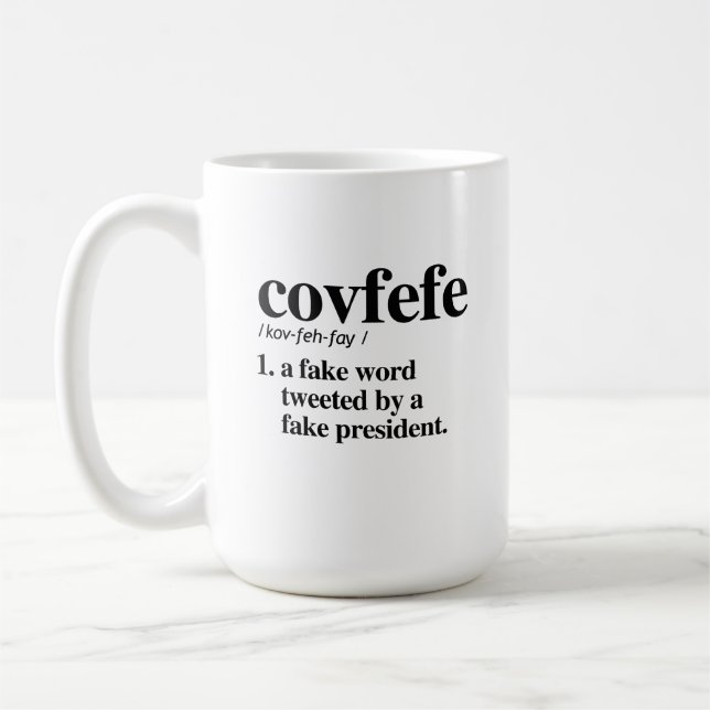 Caneca De Café Definição de Covfefe - uma palavra falsificada (Esquerda)