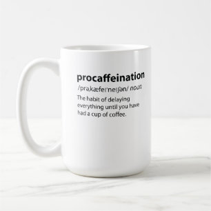 Caneca De Café Definição de Dicionário Engraçado de Procafein