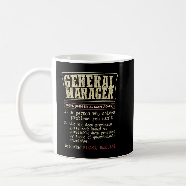Caneca De Café Definição de Dicionário Funny do General Manager (Esquerda)