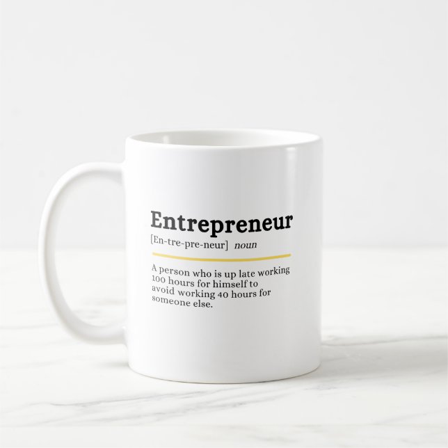 Caneca De Café Definição de Empreendedor Personalizada (Esquerda)