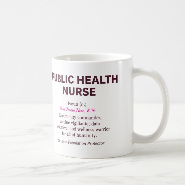 Caneca De Café Definição de Enfermeira de Saúde Pública (Direita)