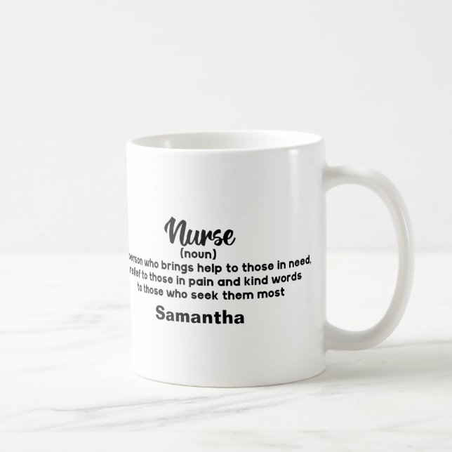 Caneca De Café Definição de Enfermeiro Motivacional Personalizado (Direita)