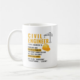 Caneca De Café Definição de Engenheiro Civil Personalizada Divert