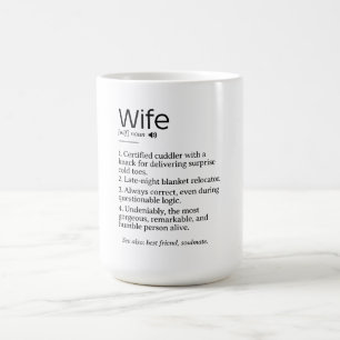 Caneca De Café Definição de Esposa Engraçada e Corajosa