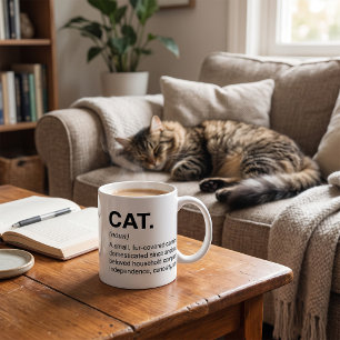 Caneca De Café Definição de Gato Substantivo Amante de Gato Engra