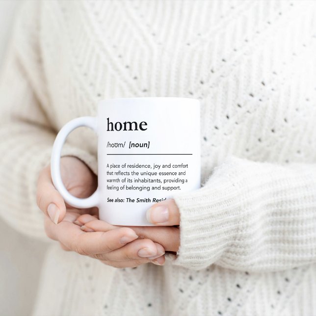 Caneca De Café Definição de home com dicionário de texto personal (Criador carregado)