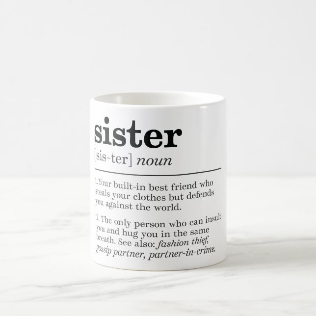 Caneca De Café Definição de Irmã Engraçada (Centro)