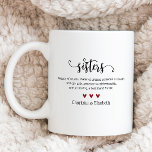 Caneca De Café Definição de Irmã Personalizada<br><div class="desc">Celebrar o vínculo das irmãs com esta gata de café definição de irmã. Clique no botão editar para personalizar este design com sua própria mensagem e nomes. Esta caneca é um presente excelente para natal,  aniversários ou qualquer outra ocasião especial ao longo do ano.</div>