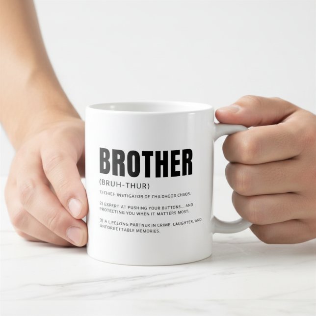 Caneca De Café Definição de Irmão Engraçada e Sentimental (Criador carregado)