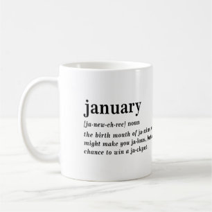 Caneca De Café Definição de Janeiro Aniversário