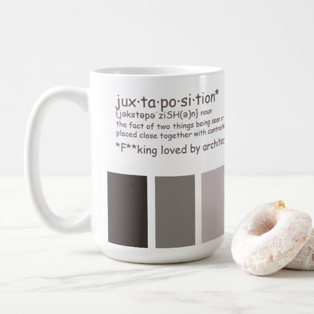 Caneca De Café Definição de justaposição (Com Donut)