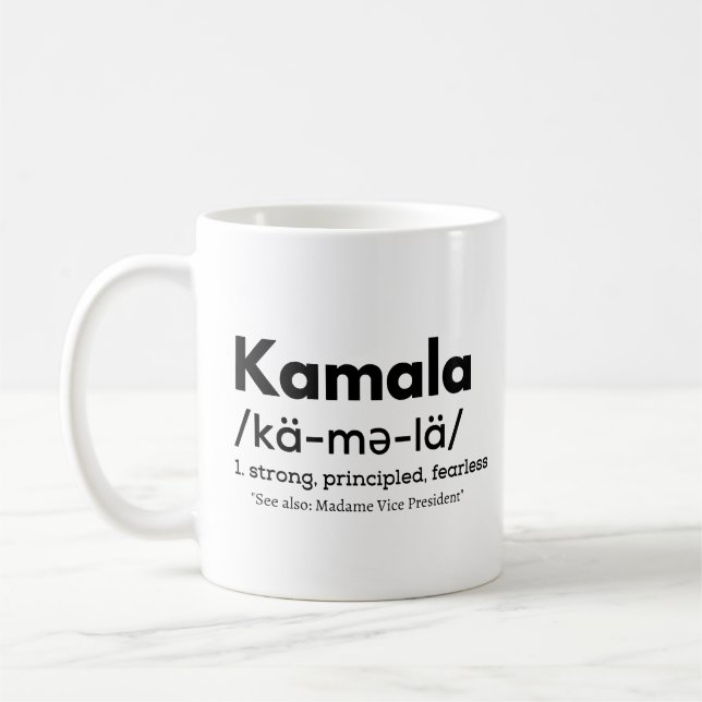 Caneca De Café definição de kamala, kamela, definição de kamala,  (Esquerda)