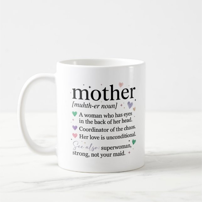 Caneca De Café Definição de Mãe Engraçada (Esquerda)