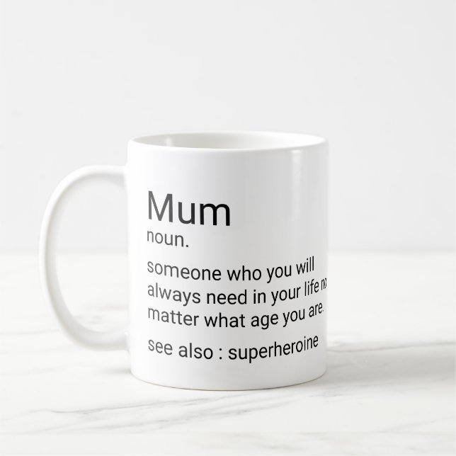 Caneca De Café Definição De Mãe Personalizada Para A Mãe (Esquerda)