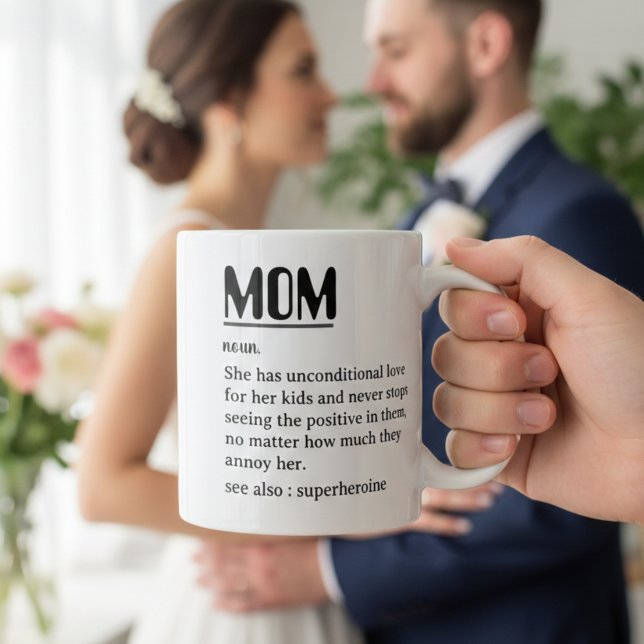 Caneca De Café Definição De Mãe Personalizada Para Dia de as mães (Custom Mom Definition Funny Mother’s Day Typograph Coffee Mug)