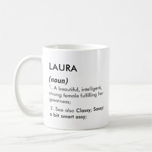 Caneca De Café Definição de nome Laura editável, nome personaliza