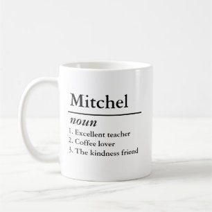 Caneca De Café Definição de Nome Personalizado Substantivo Texto 