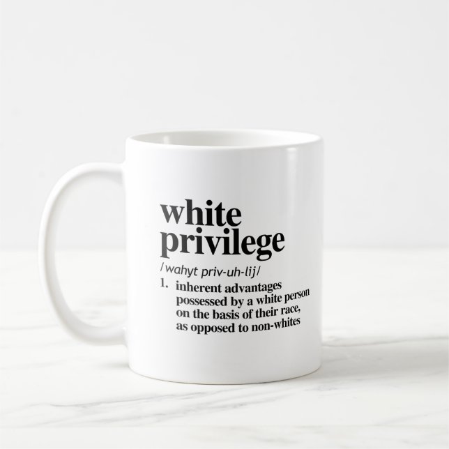 Caneca De Café Definição de Privilégio Branco (Esquerda)