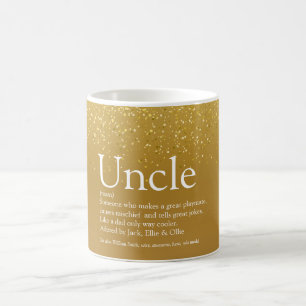 Caneca De Café Definição de Tio Funcle Moderno Brilho Dourado
