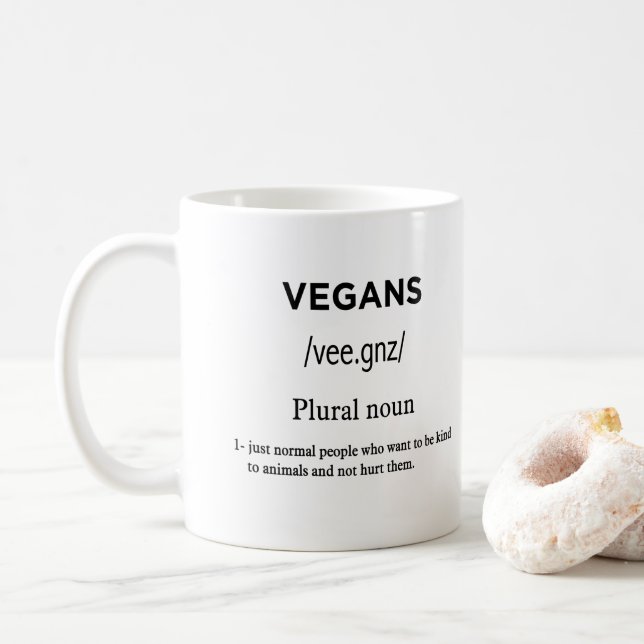 Caneca De Café definição de vegans (Com Donut)