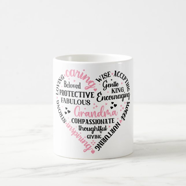 Caneca De Café Definição de vovó/coração (Centro)