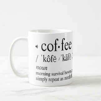 Caneca De Café Definição Divertida de Café Bebida de Sobrevivênci