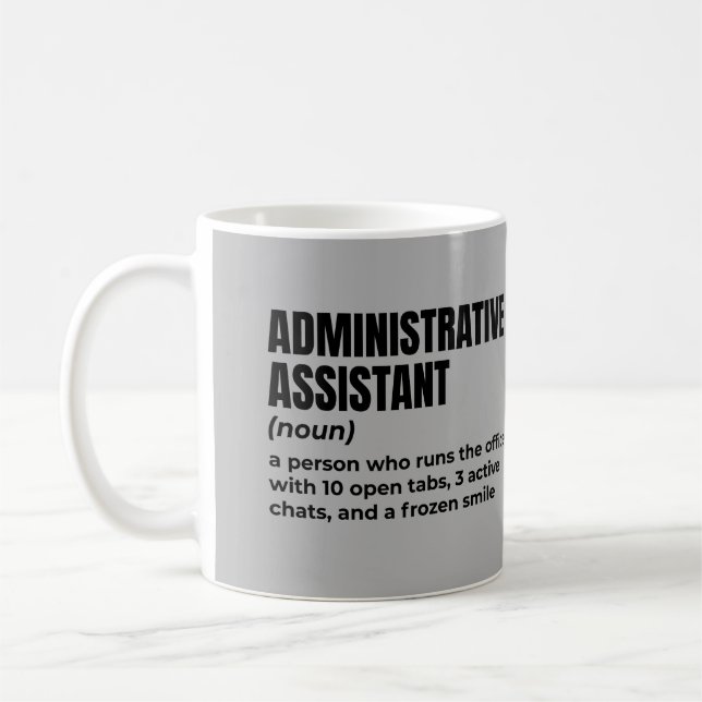 Caneca De Café Definição do Assistente Administrativo Clássico (Esquerda)