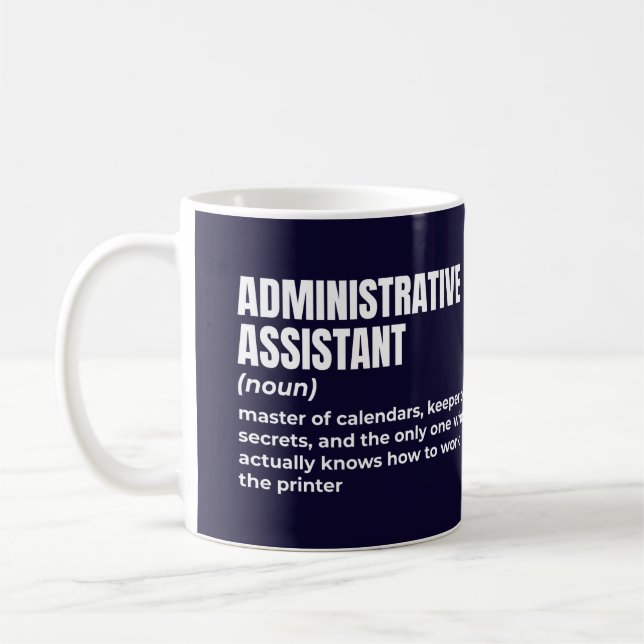 Caneca De Café Definição do Assistente Administrativo Sarcástico (Esquerda)