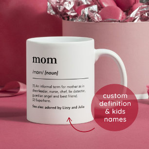 Caneca De Café Definição do dicionário da Mãe Engraçado