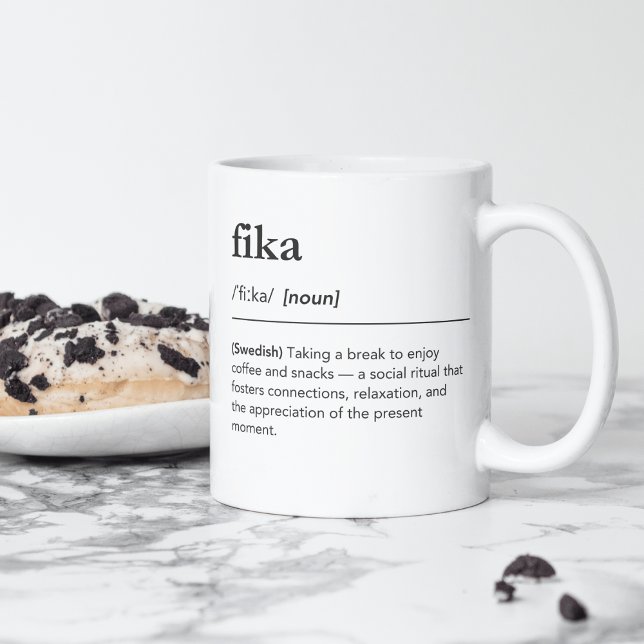 Caneca De Café definição do dicionário de café sueco de fika (Criador carregado)