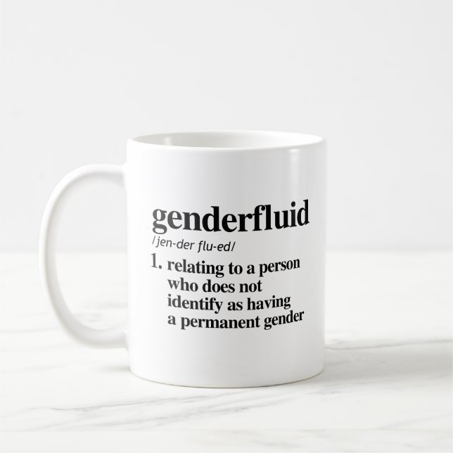 Caneca De Café Definição do Genderfluido - Termos LGBTQ Definidos (Esquerda)
