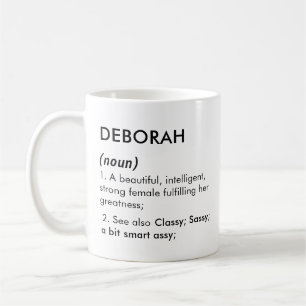 Caneca De Café Definição do nome Deborah editável, nome personali