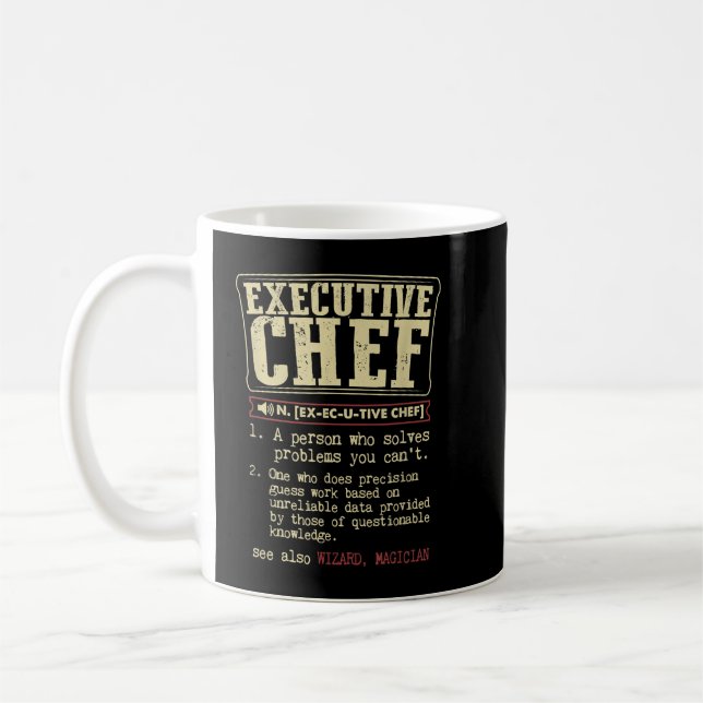 Caneca De Café Definição Engraçada de Chef Executivo (Esquerda)