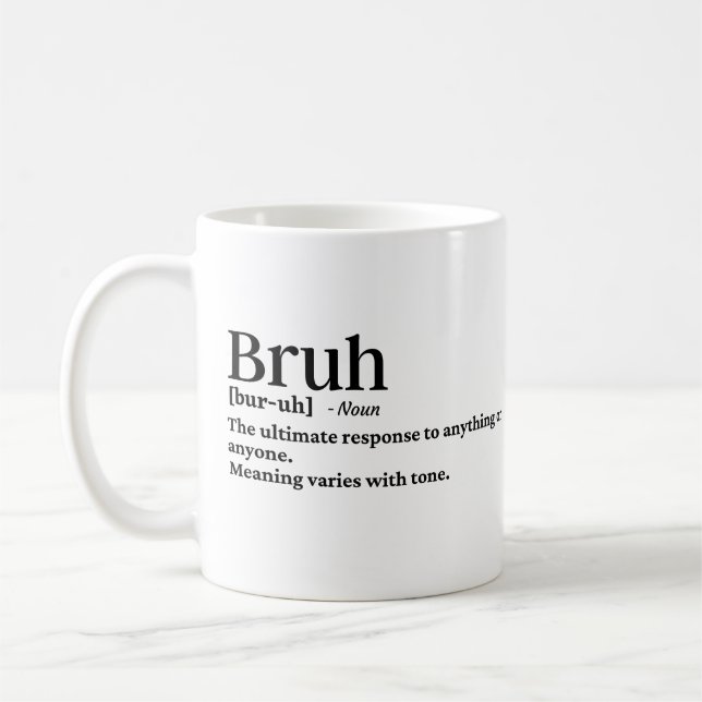 Caneca De Café Definição engraçada do Bruh (Esquerda)