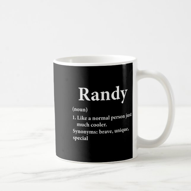 Caneca De Café Definição engraçada do nome Randy D  (Direita)