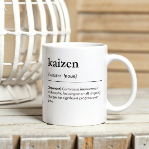 Caneca De Café Definição Kaizen Palavras Japonesas Minimalistas