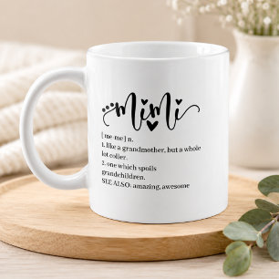 Caneca De Café Definição Mimi Vovó Roteiro Coração Minimalista En