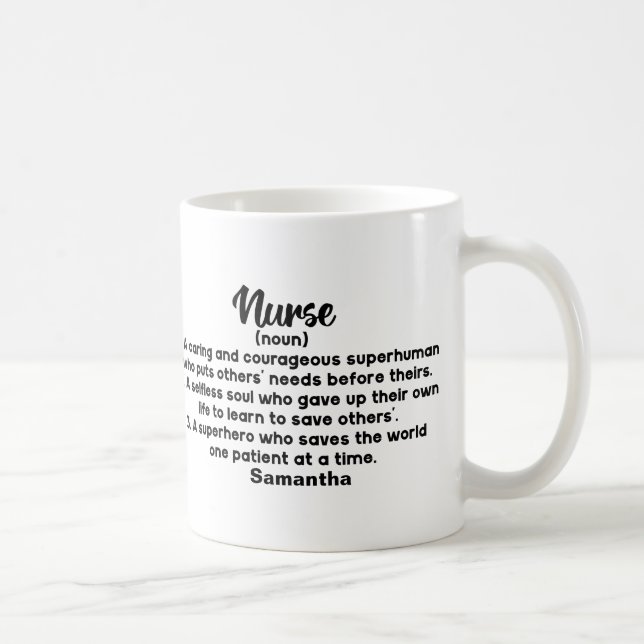 Caneca De Café Definição personalizada de enfermeiro Inspiraciona (Direita)